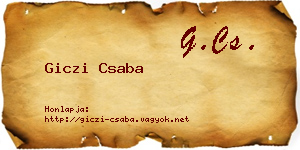 Giczi Csaba névjegykártya