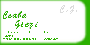 csaba giczi business card